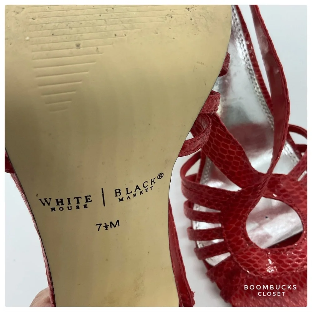 White House Black Market Coral Snake Skin Scrappy Peep Toe Pump